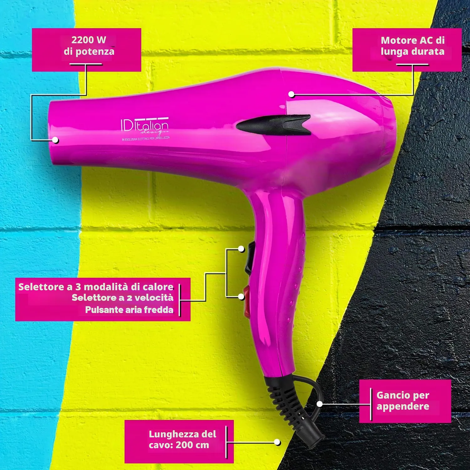 Italian Design GTI 2600 Passion Plus phon fucsia 2400W