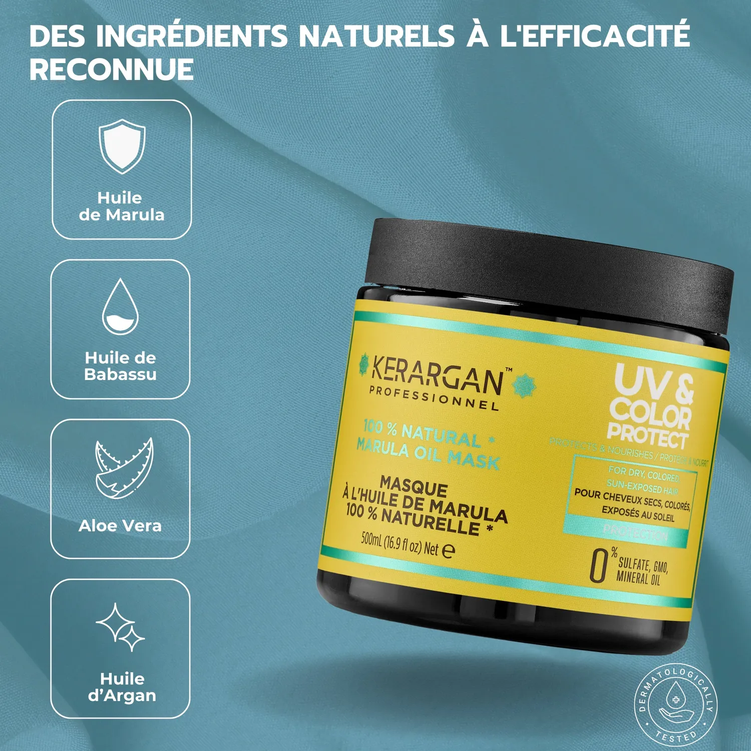Kerargan UV Color Protect Maschera Marula capelli secchi colorati