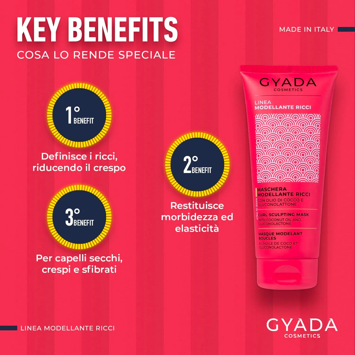 Gyada Linea Modellante Ricci maschera idratante 200 ml anticrespo