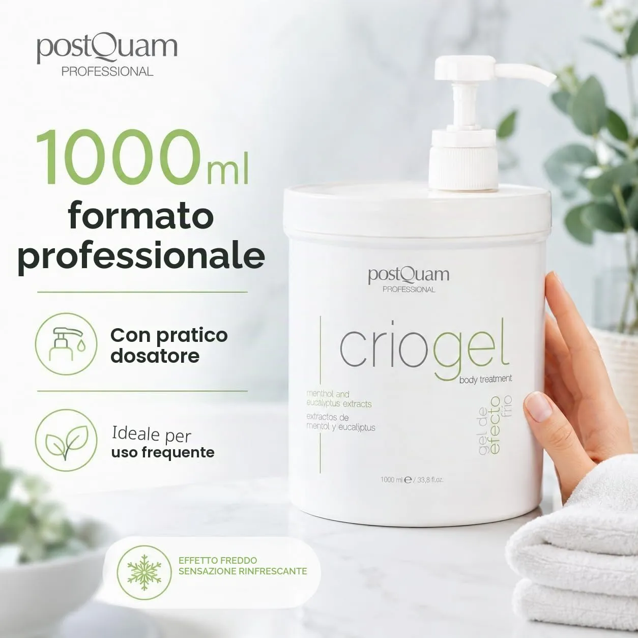 Postquam Body Sculpt criogel corpo 1000ml effetto freddo gambe