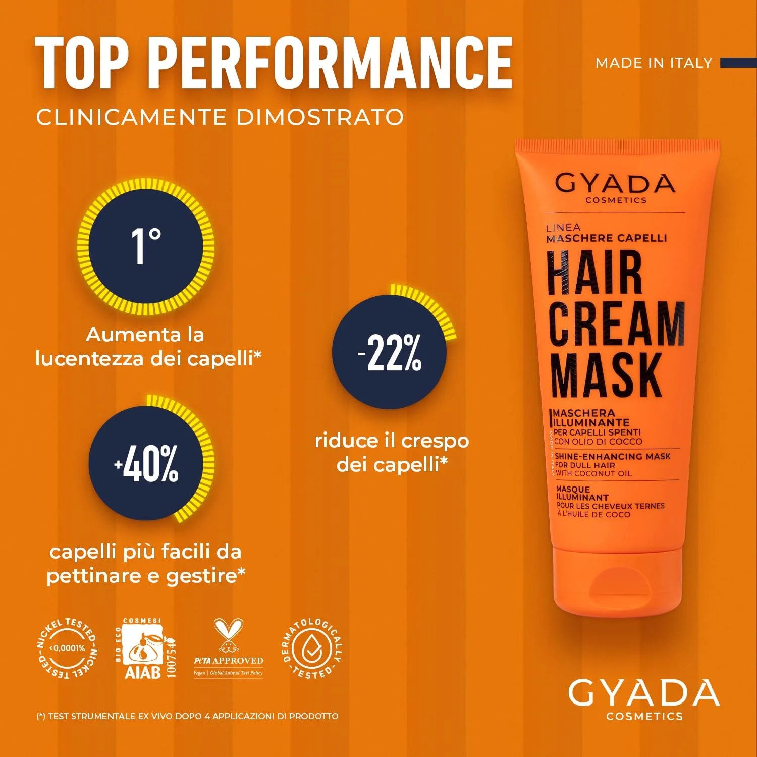 Gyada Cosmetics Maschera Capelli Illuminante 200 ml cocco