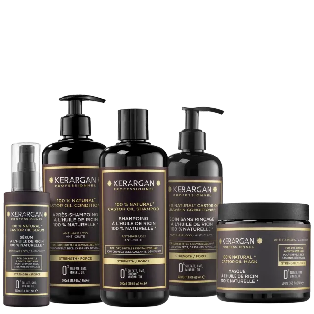 Kerargan Kit Ricin 5 Step kit capelli 1950 ml nutriente