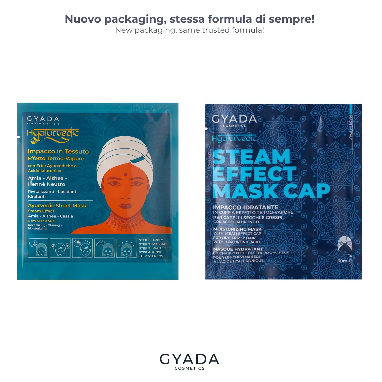 Gyada Hyalurvedic impacco capelli in cuffia 60 ml idratante