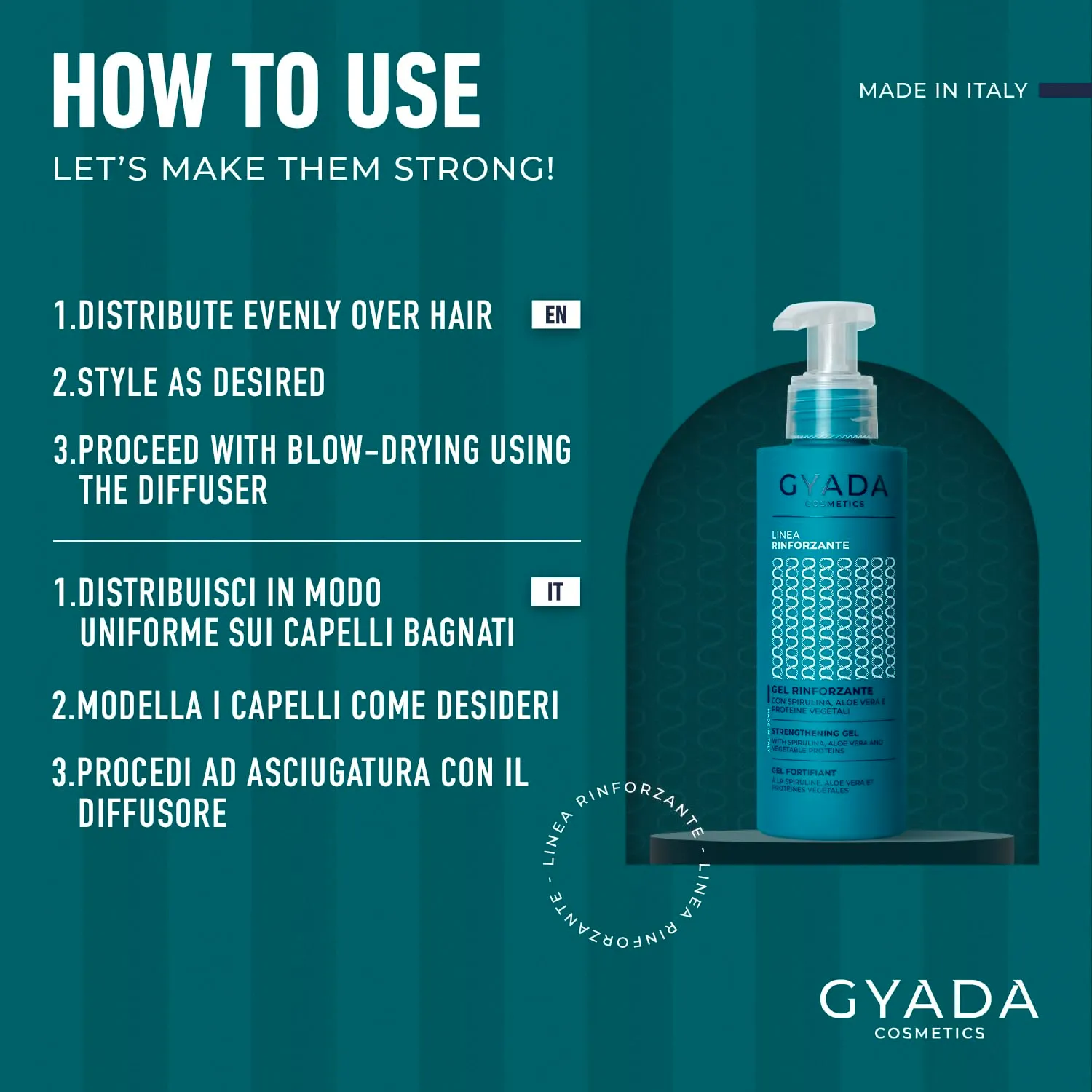 Gyada Spirulina Gel Rinforzante 150 ml anticrespo e definizione