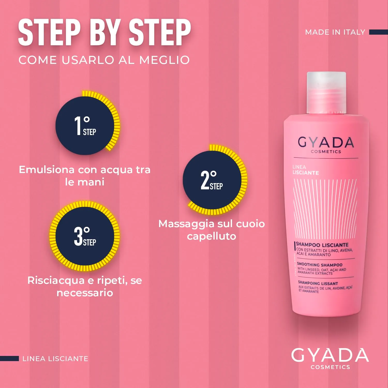 Gyada Cosmetics Lisciante Shampoo Delicato 250 ml Lino Avena