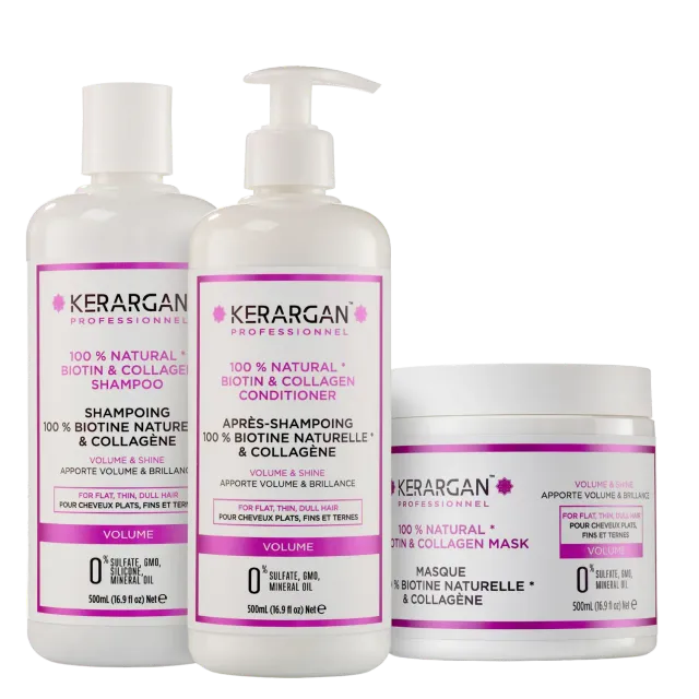 Kerargan Biotina Collagene kit capelli volume 1500 ml