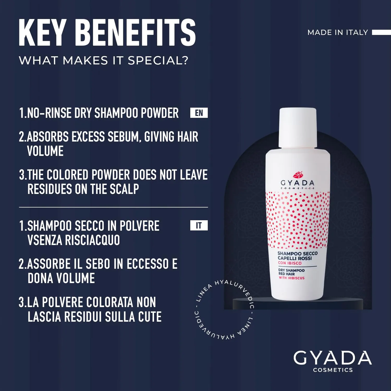Gyada Cosmetics Purificante Shampoo Secco Capelli Rossi 50 g