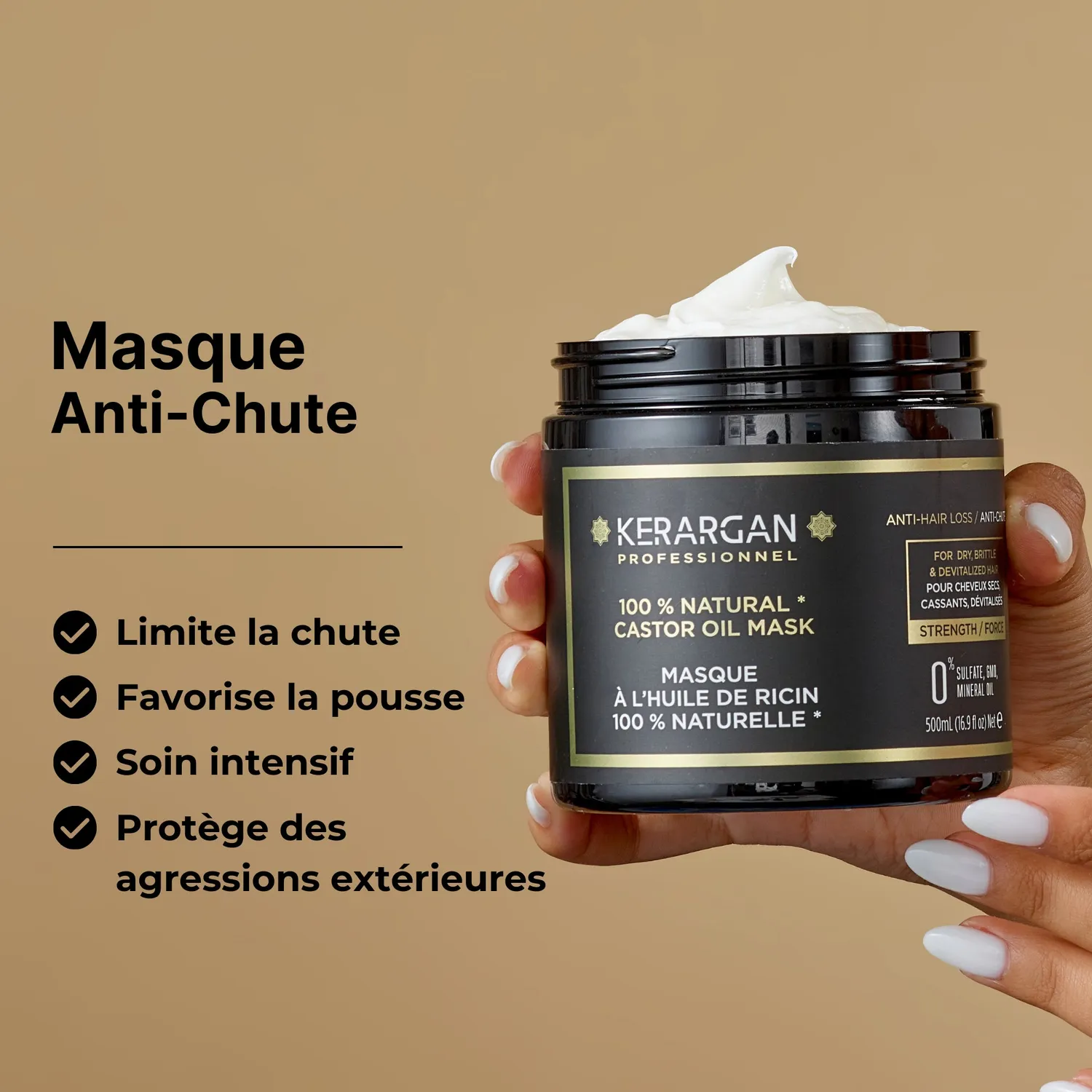 Kerargan Ricin Anti-caduta maschera capelli 500ml rinforzante