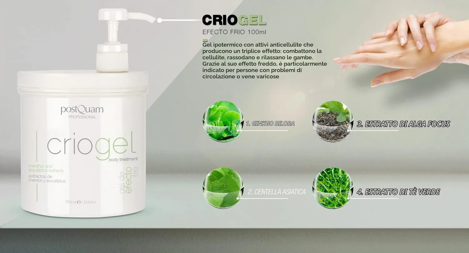 Postquam Pack Anticellulite massaggiatore + Criogel 1000 ml effetto freddo