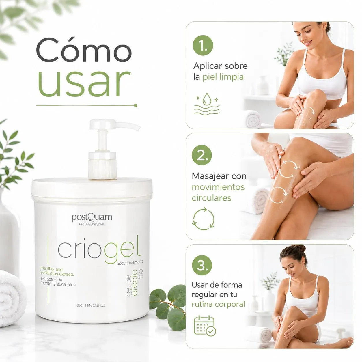 Postquam Body Sculpt criogel corpo 1000ml effetto freddo gambe