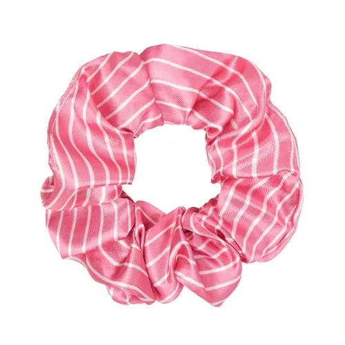 Gyada Scrunchie Pink Stripes elastico capelli raso rosa