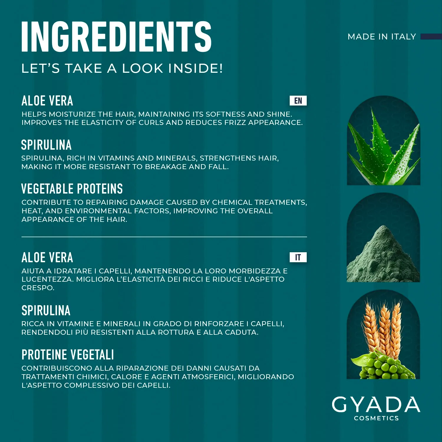 Gyada Impacco Rinforzante spirulina capelli 250 ml + pettine