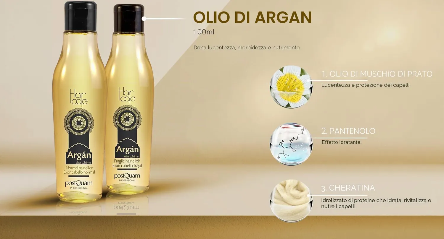 Postquam Haircare Argan Sublime olio capelli 100 ml riparatore