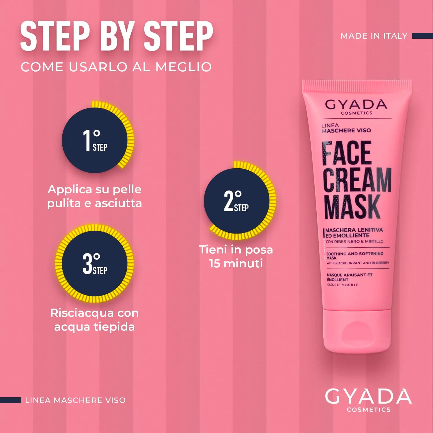 Gyada Cosmetics Maschera Viso Lenitiva ed Emolliente 75 ml pelli secche