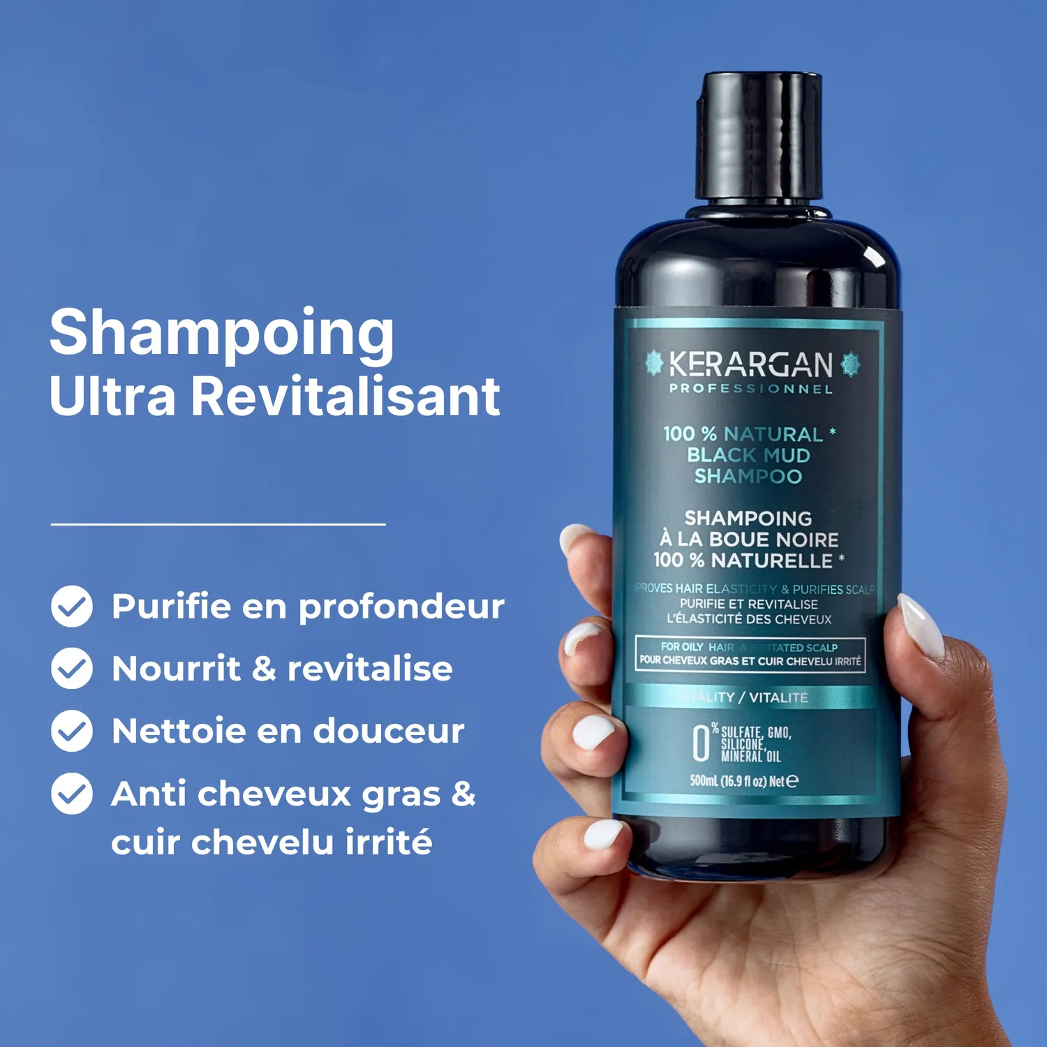 Kerargan Boue Noire shampoo fango nero purificante 500 ml