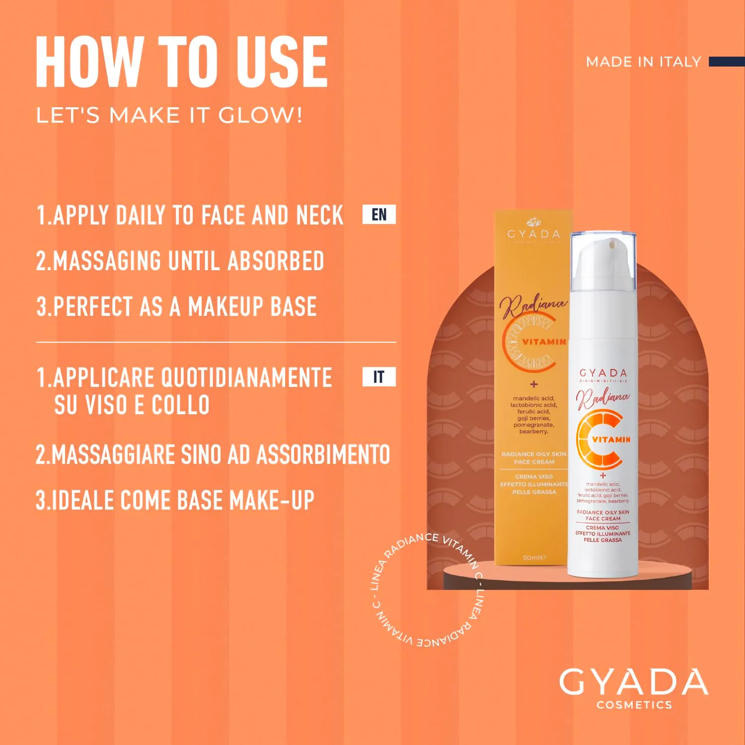 Gyada Cosmetics Radiance Crema Viso Vitamina C 50 ml Pelli Grasse