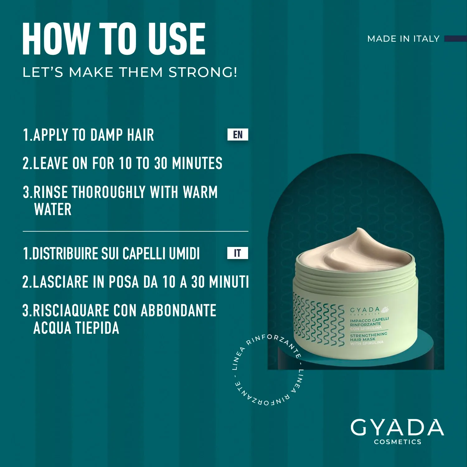 Gyada Impacco Rinforzante spirulina capelli 250 ml + pettine