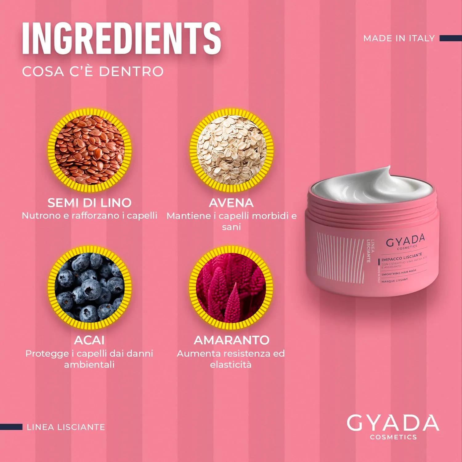 Gyada Lisciante Impacco Capelli 250ml Naturale
