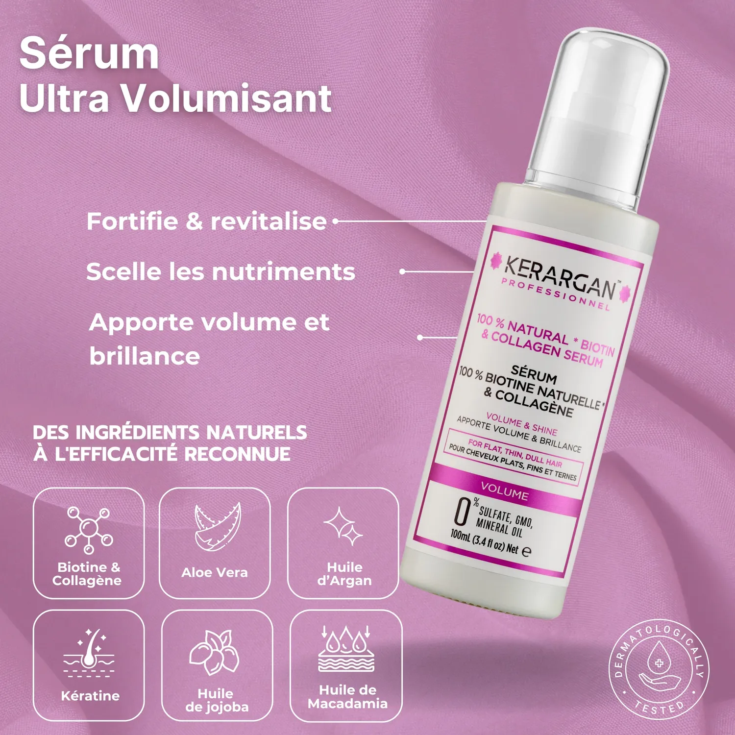 Kerargan Biotina Collagene kit capelli 4 pezzi 1600 ml volume leggero