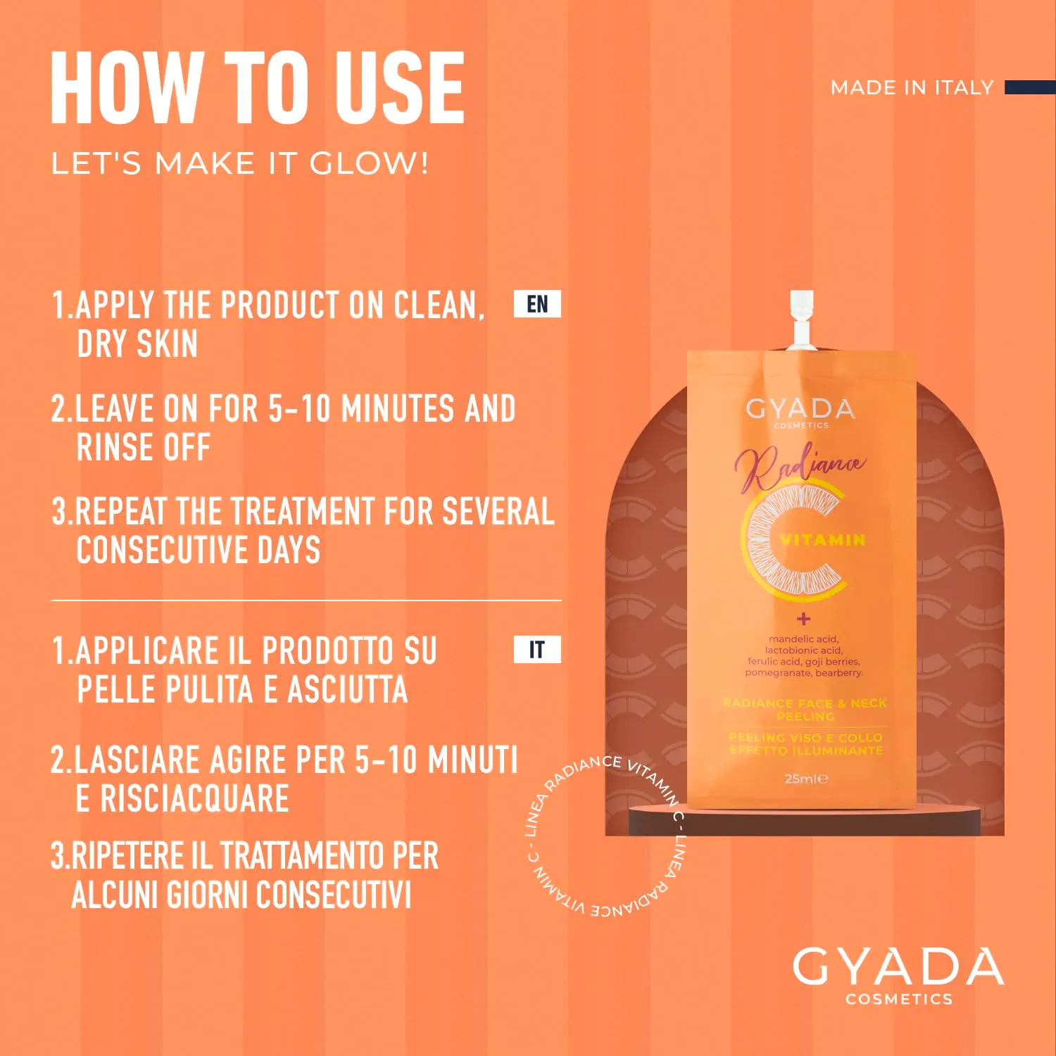 Gyada Cosmetics Radiance Peeling viso collo 25 ml vitamina C