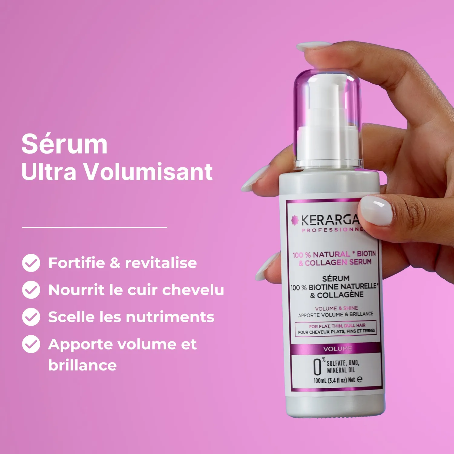 Kerargan Biotine Collagene siero densità capelli 100 ml volume