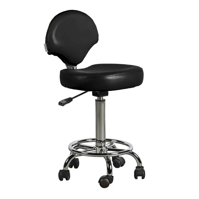 Postquam Ferrara Sgabello Parrucchiere Nero con ruote 99 cm