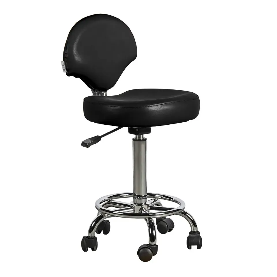 Postquam Ferrara Sgabello Parrucchiere Nero con ruote 99 cm