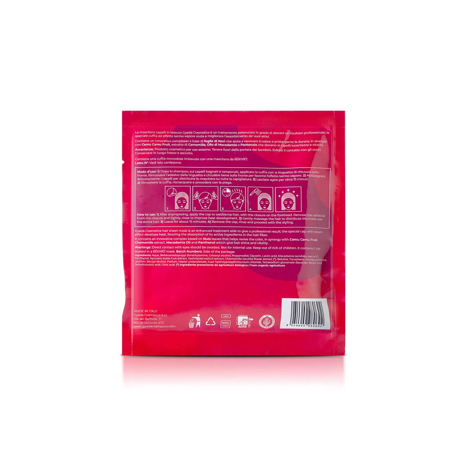Gyada Fruit & Walnut maschera capelli cuffia 60 ml colore