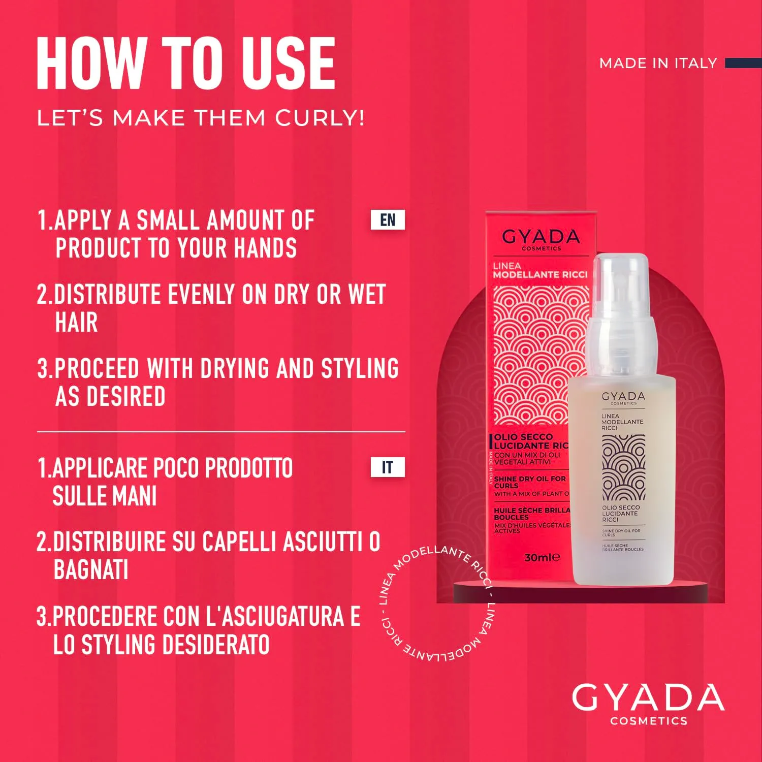 Gyada Modellante Ricci olio secco spray 30 ml anticrespo