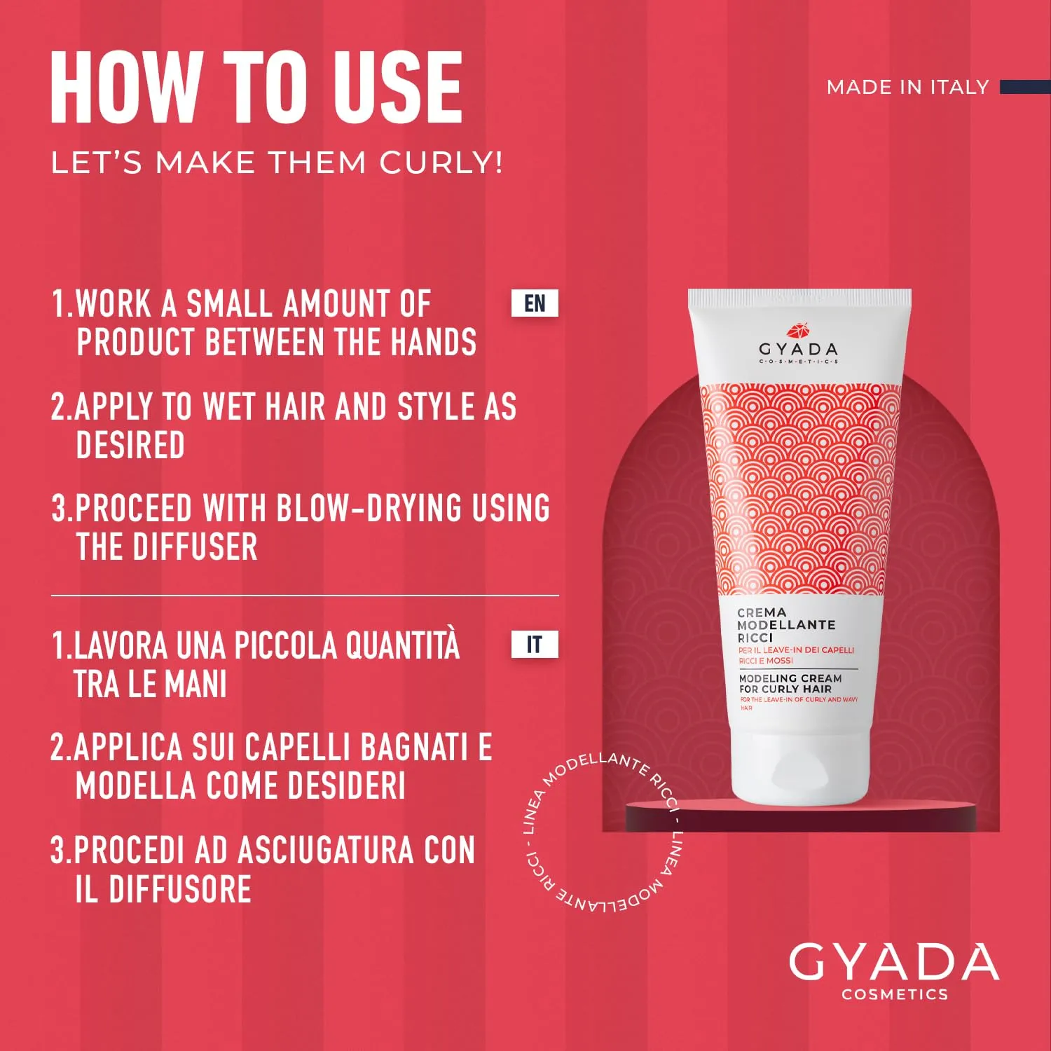 Gyada Cosmetics Modellante Ricci crema capelli 200 ml + pettine