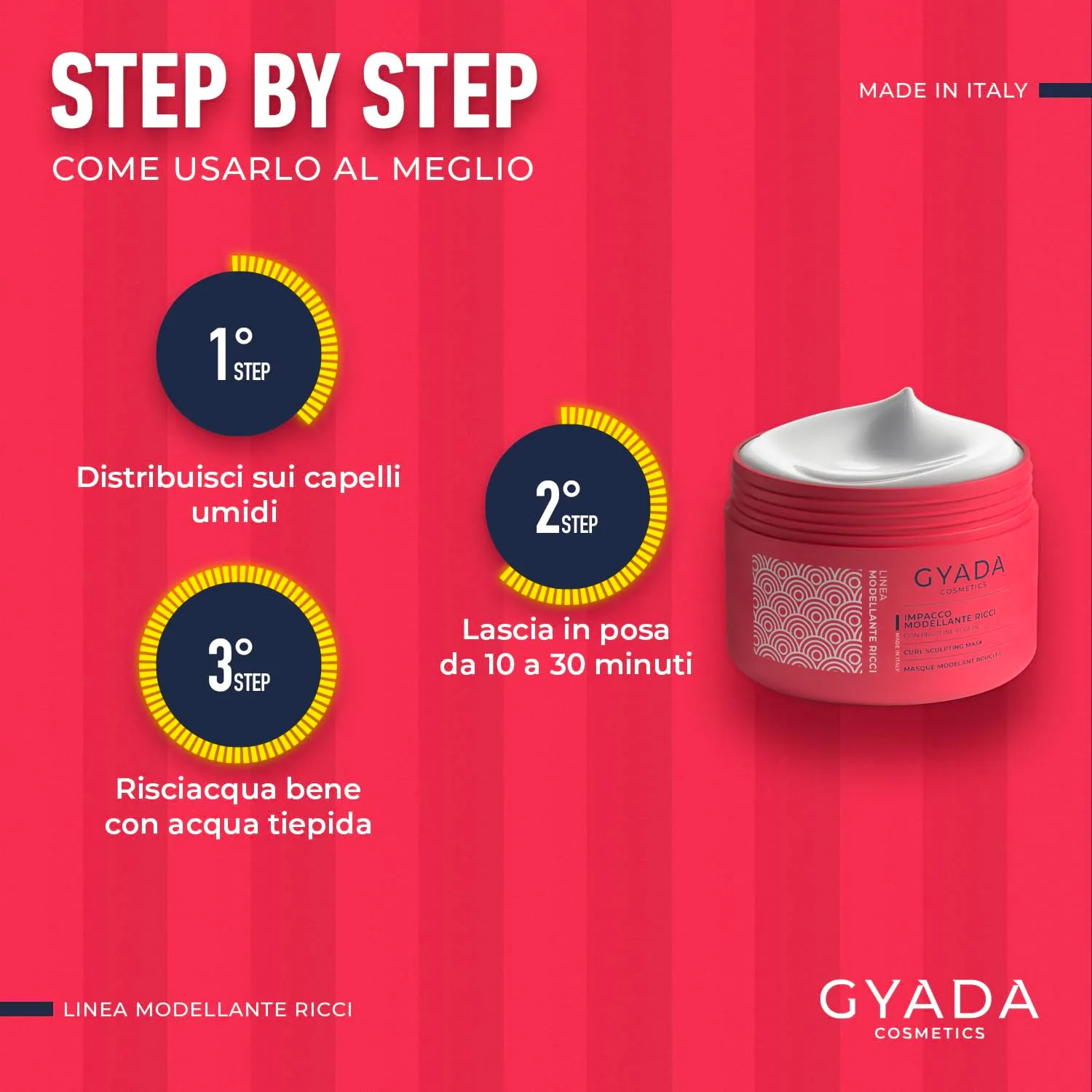 Gyada Modellante Ricci Impacco Capelli 250 ml Proteine Vegetali
