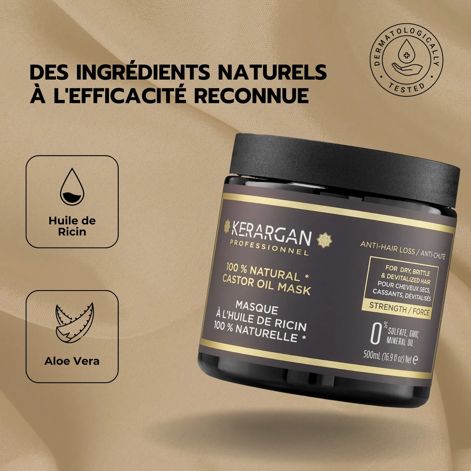Kerargan Ricin Anti-caduta maschera capelli 500ml rinforzante