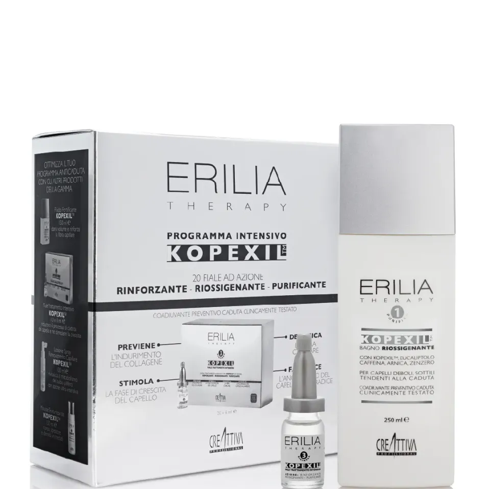 Creattiva Erilia Kit Kopexil Kit Anticaduta 20 Fiale+Bagn250ml Fini