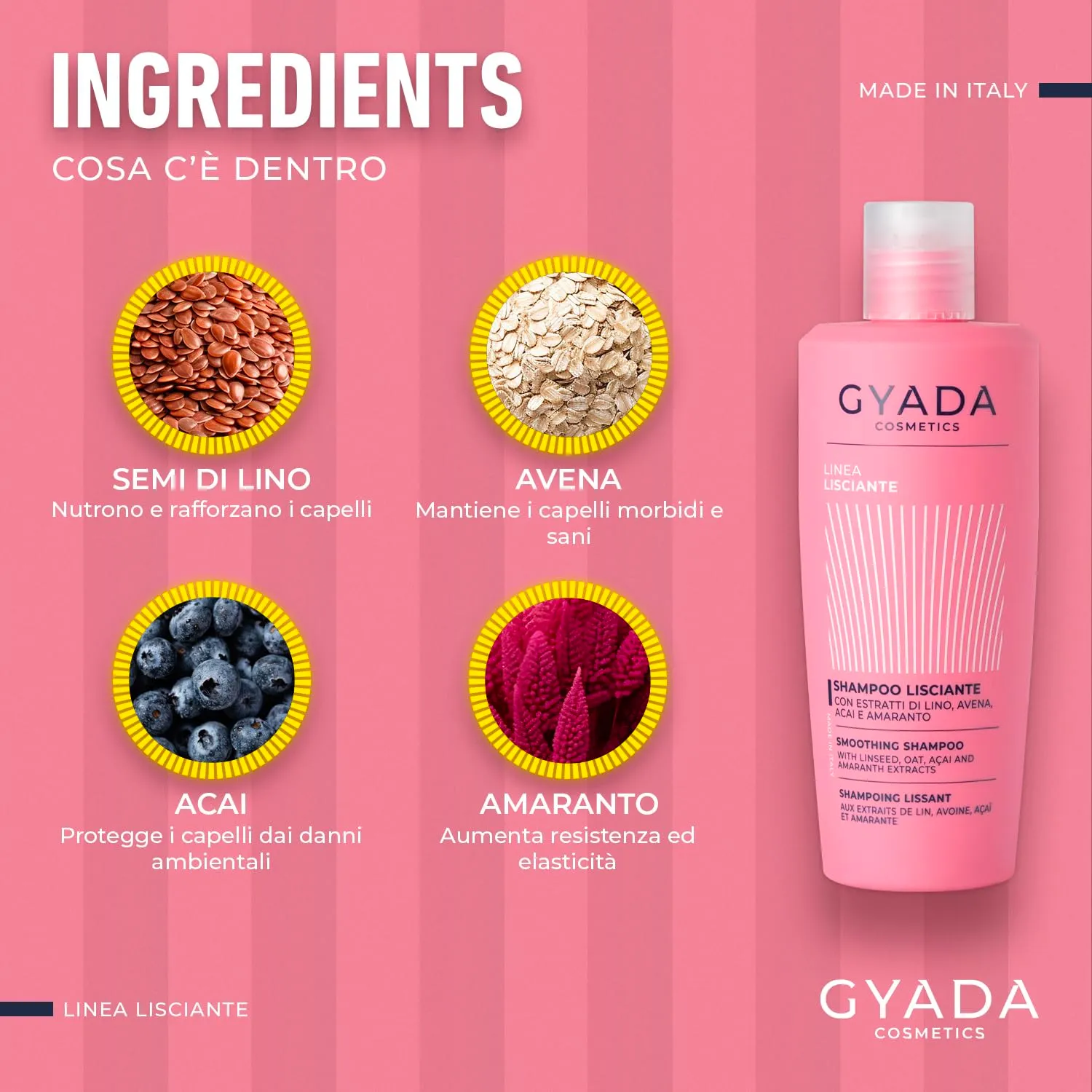 Gyada Cosmetics Lisciante Shampoo Delicato 250 ml Lino Avena