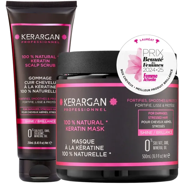 Kerargan Kit Detox Cheratina maschera 500 ml + scrub 250 ml purificante