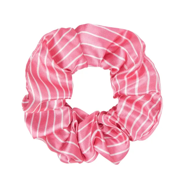 Gyada Scrunchie Pink Stripes elastico capelli raso rosa