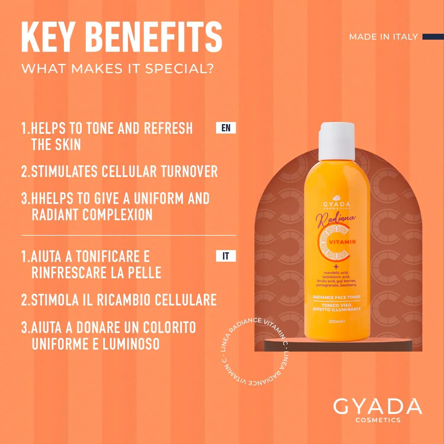 Gyada Radiance Face Toner Tonico Viso 150 ml Vitamina C