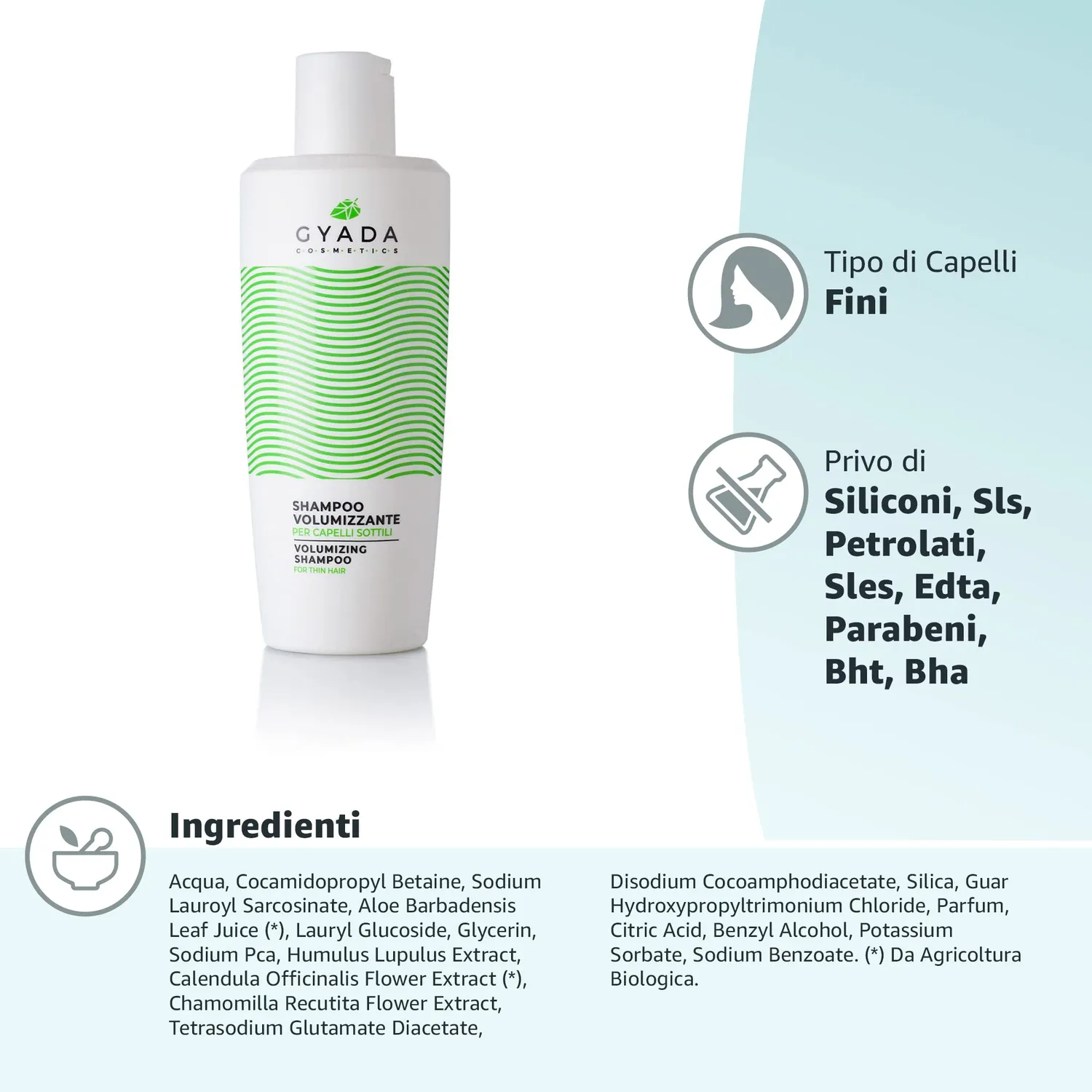 Gyada Shampoo Volumizzante capelli sottili 250 ml corposo