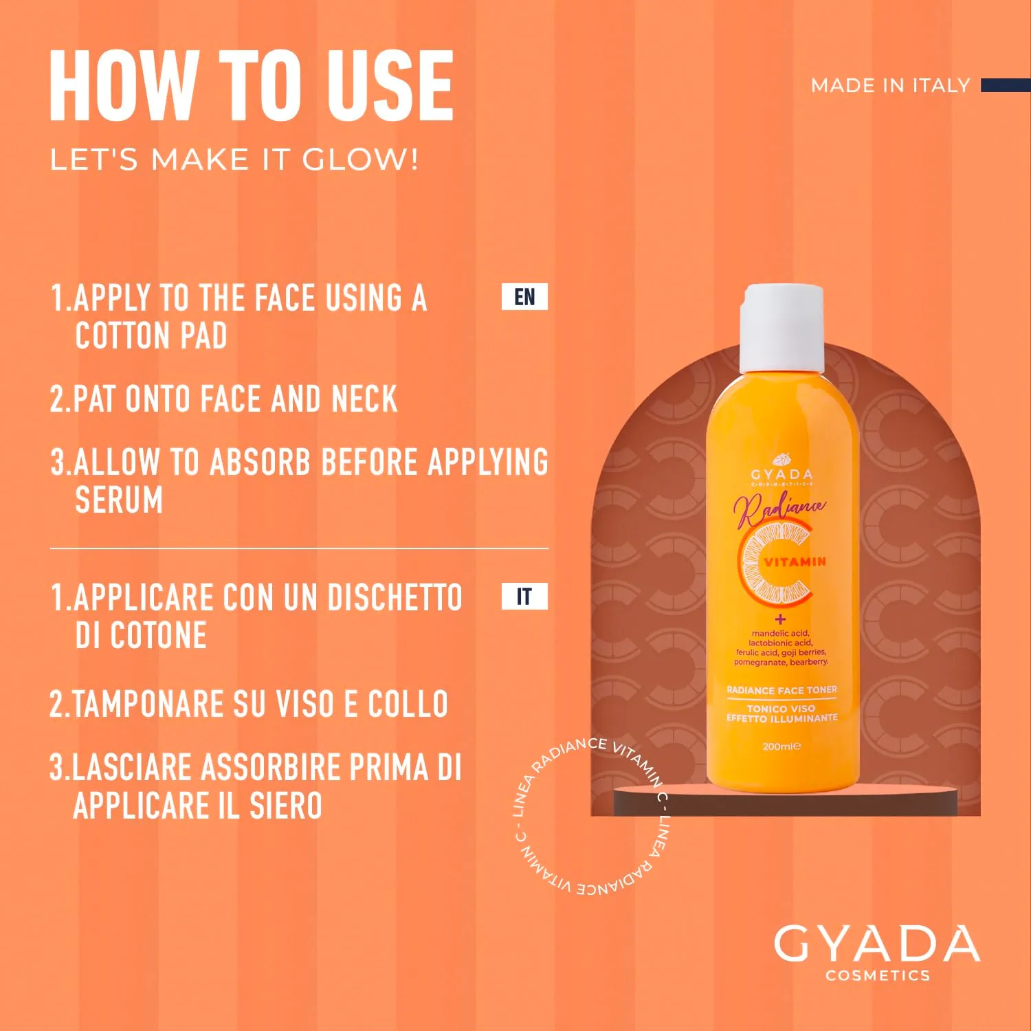 Gyada Radiance Face Toner Tonico Viso 150 ml Vitamina C