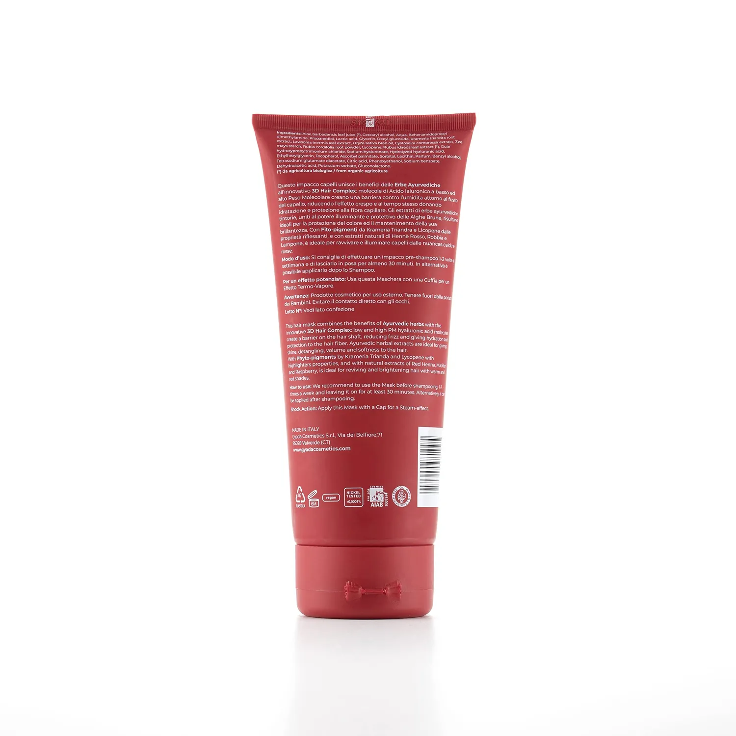 Gyada Hyalurvedic Red Hair impacco capelli rossi 200 ml riflessante