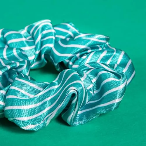 Gyada Cosmetics Green Stripes Scrunchie Elastico Raso Verde