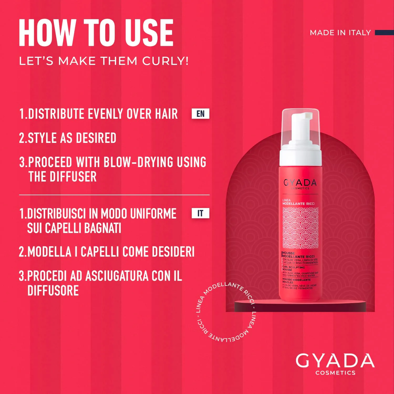 Gyada Modellante Ricci Mousse capelli ricci 200 ml definente