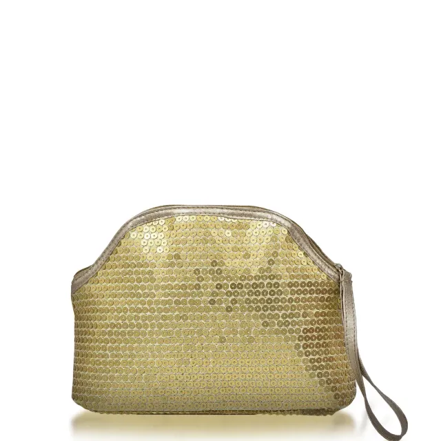 Creattiva Pochette Xmas Gift porta trucchi oro 20x15x7 cm paillettes