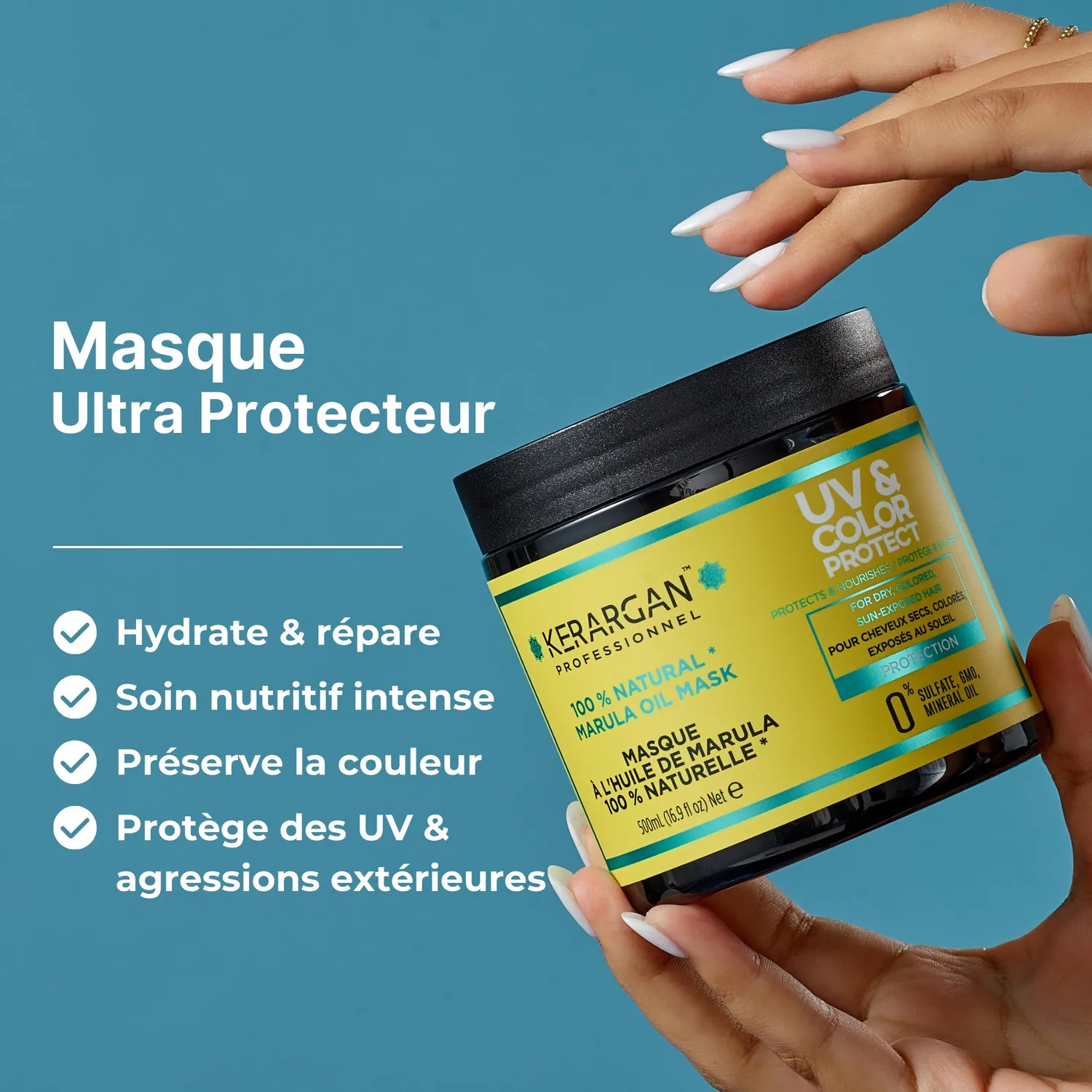 Kerargan UV Color Protect Maschera Marula capelli secchi colorati