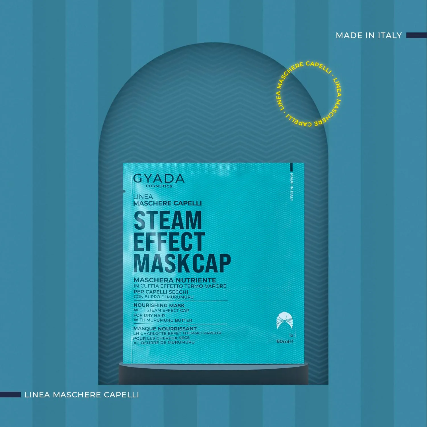 Gyada Maschera Capelli Tessuto Cuffia Termica 60 ml Lino Malva