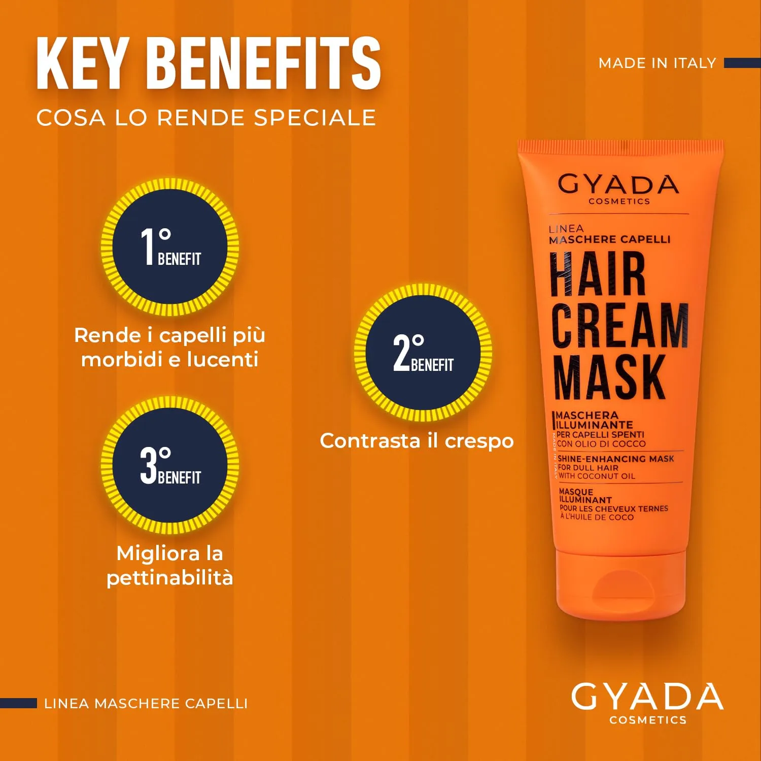 Gyada Cosmetics Maschera Capelli Illuminante 200 ml cocco