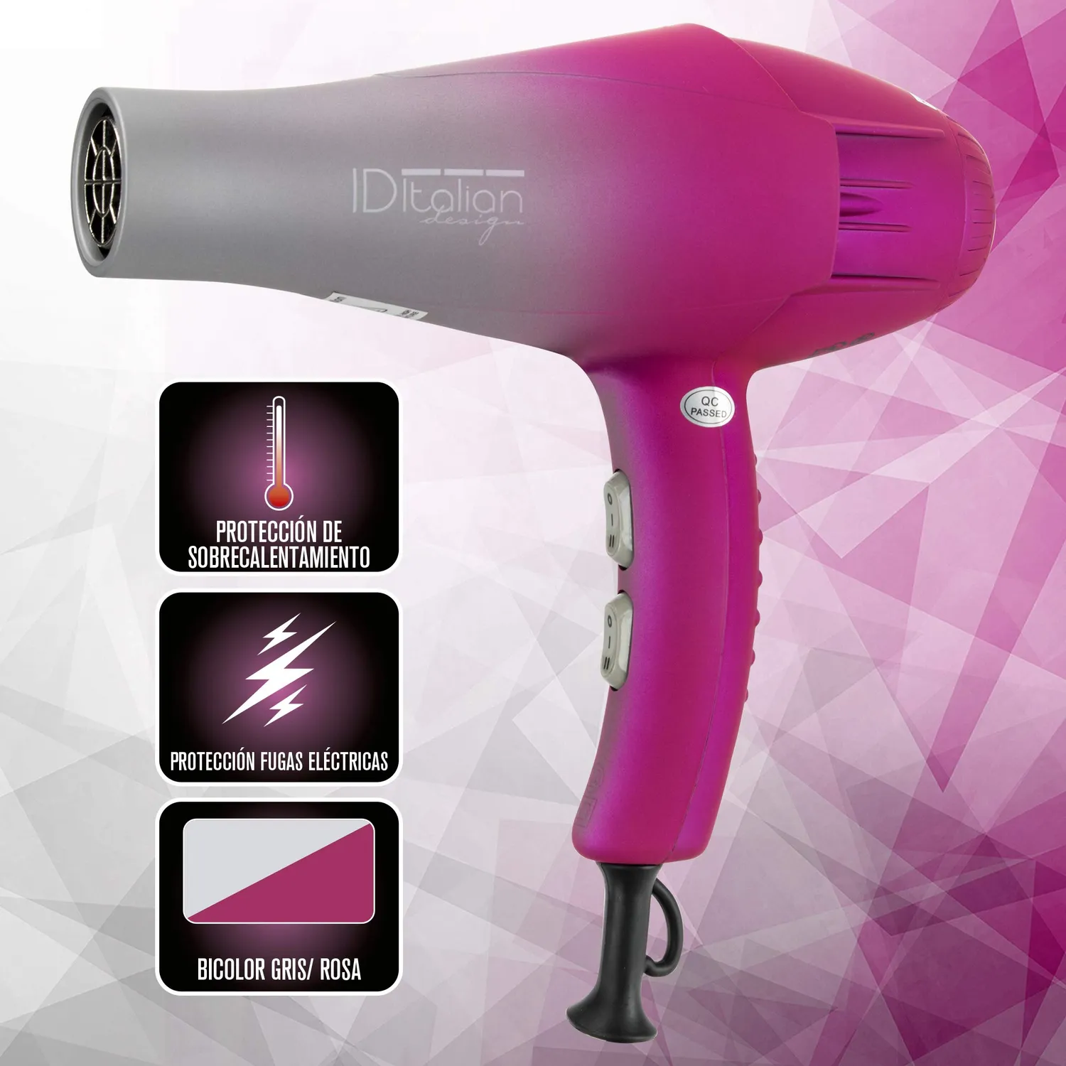 Postquam AirLissimo 2300 phon capelli rosa glamour 2300W