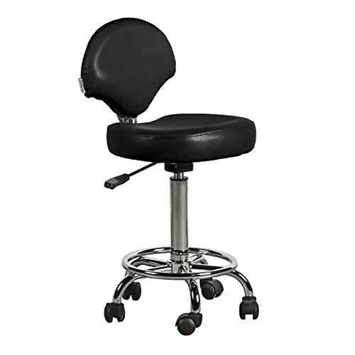 Postquam Ferrara Sgabello Parrucchiere Nero con ruote 99 cm