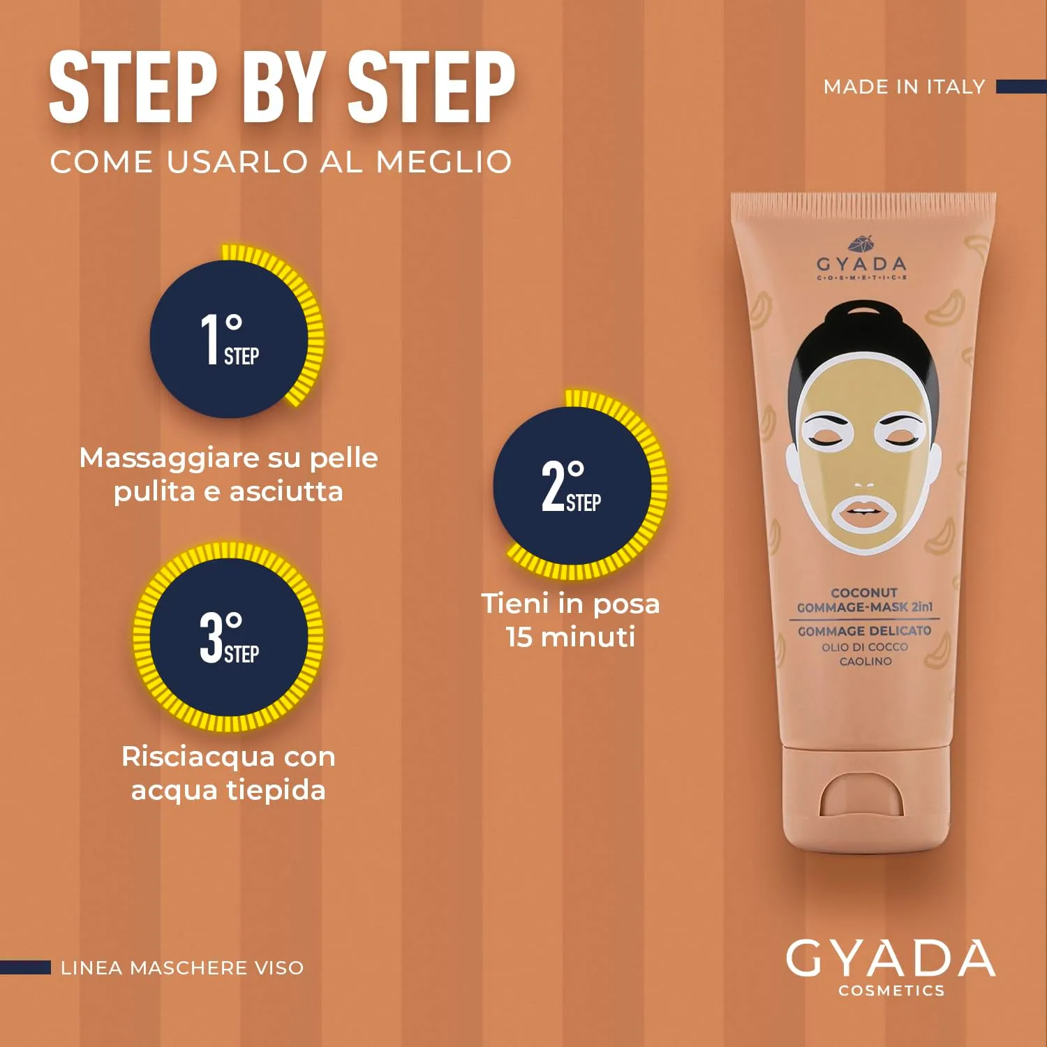 Gyada Coconut Scrub Viso maschera 2 in 1 75 ml purificante