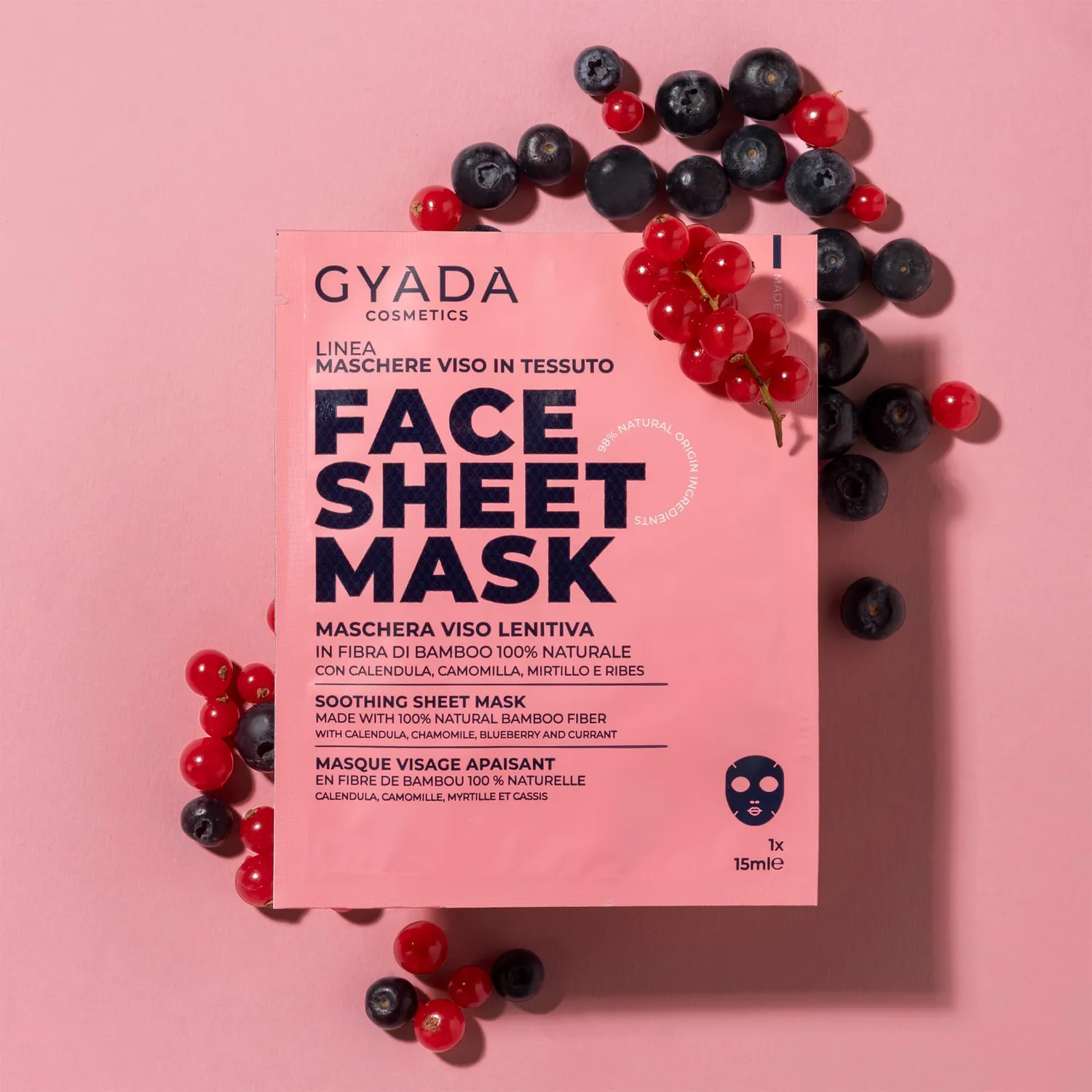 Gyada Maschera Viso in Tessuto Lenitiva Pelli Sensibili 15 ml